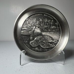 Vintage Royal Selangor Pewter East Coast Malaysia Sea Turtle Coaster Dish